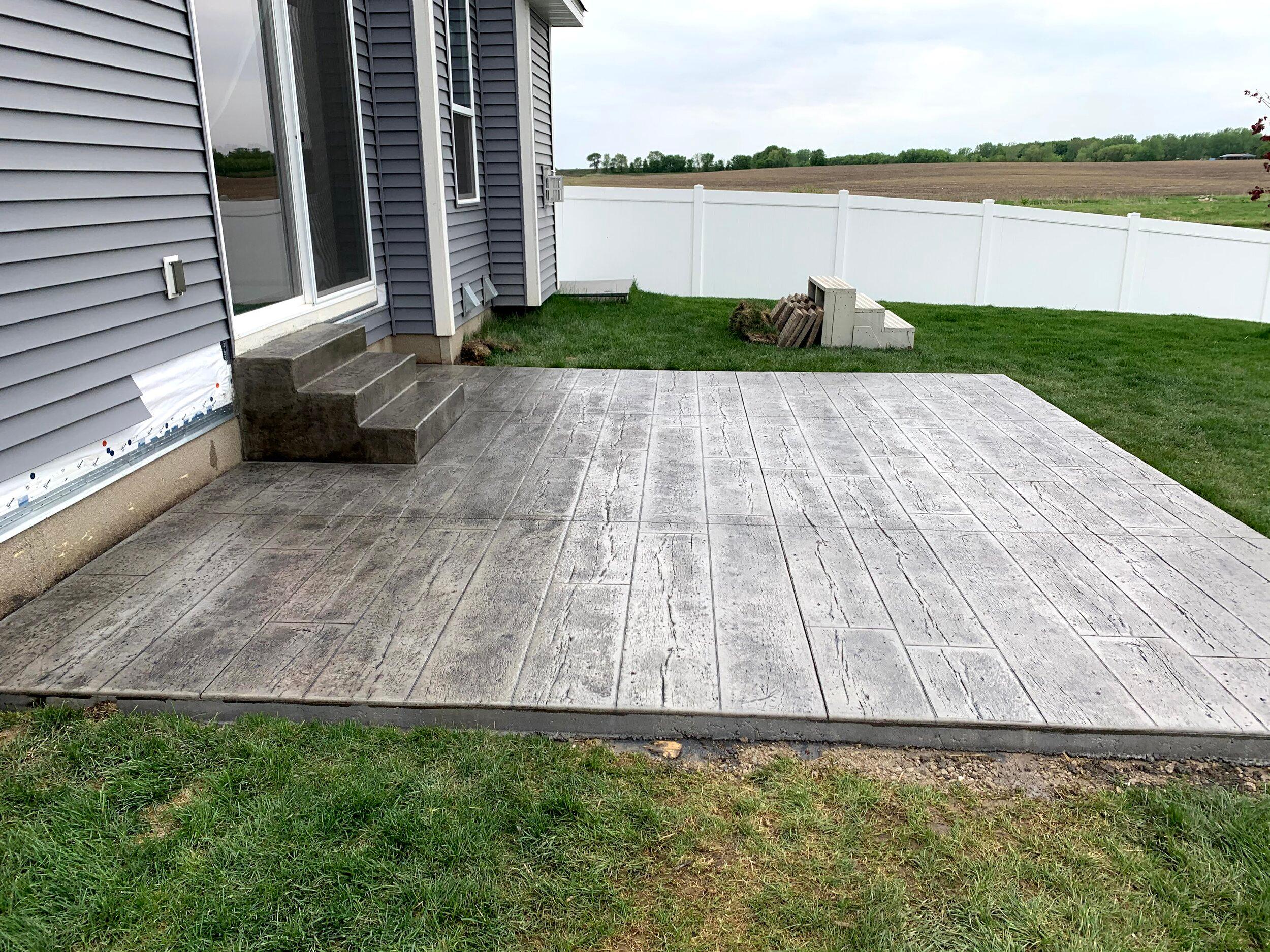 stamped concrete patio construction