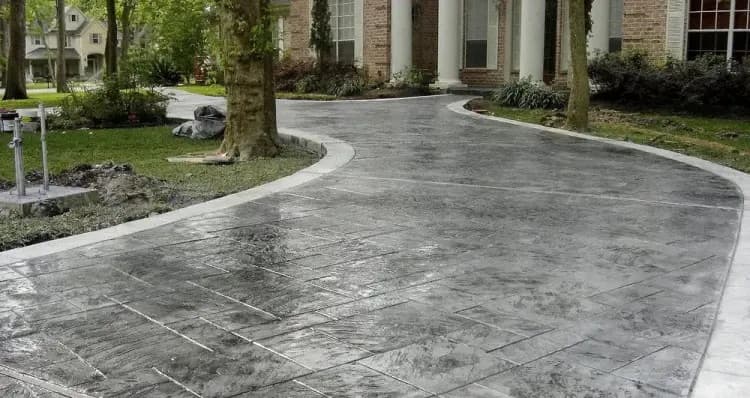 stamped concrete driveway, decorative concrete